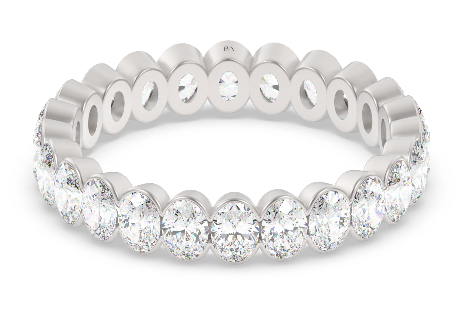 Round Brilliant Cut Diamond Infinity Ring and Matching Wedding Band Set