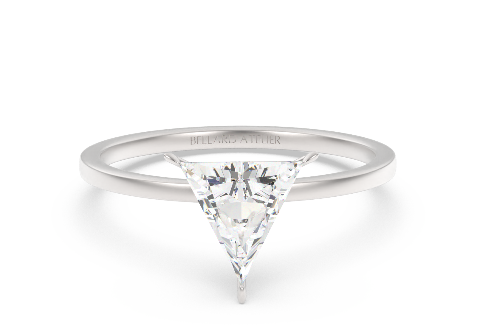 Princess Cut Diamond Ring: 1.52 carat with 0.39 tcw Trillion Cut Diamonds |  Diamond Source of Virginia